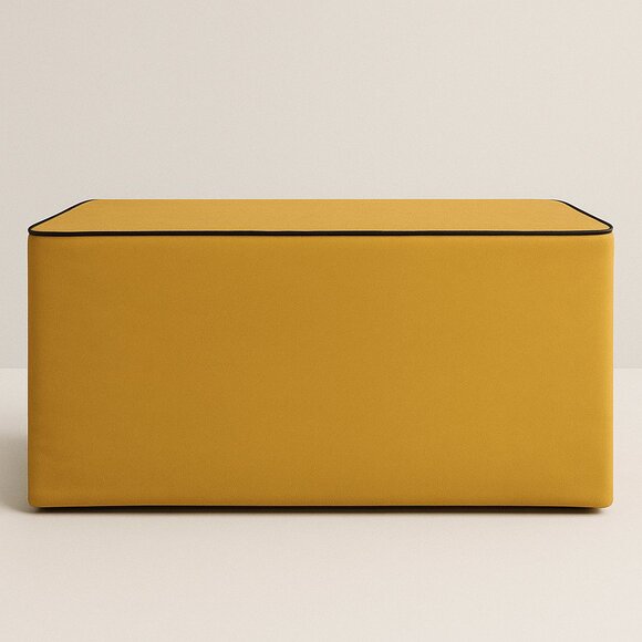 Mustard-Gold Stash Cover with Black Piping - Picture 6 of 6